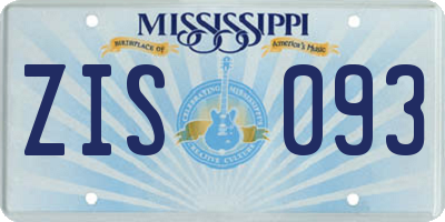 MS license plate ZIS093