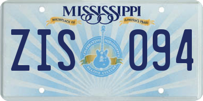 MS license plate ZIS094