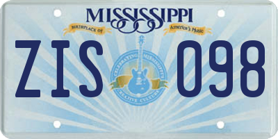 MS license plate ZIS098