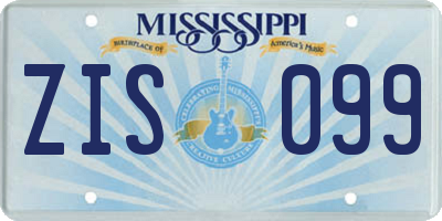 MS license plate ZIS099
