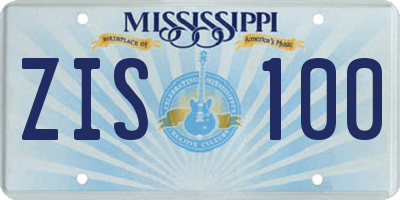 MS license plate ZIS100