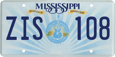 MS license plate ZIS108