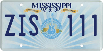 MS license plate ZIS111