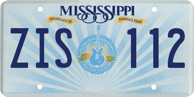 MS license plate ZIS112