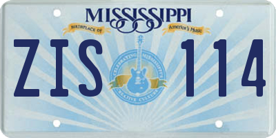 MS license plate ZIS114