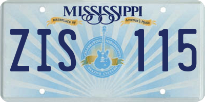 MS license plate ZIS115