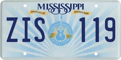 MS license plate ZIS119