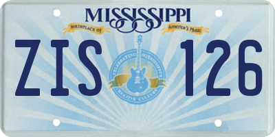 MS license plate ZIS126