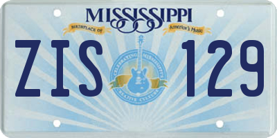 MS license plate ZIS129