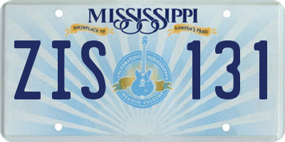 MS license plate ZIS131