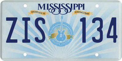 MS license plate ZIS134