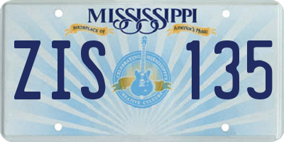 MS license plate ZIS135