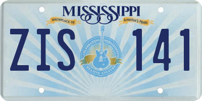 MS license plate ZIS141