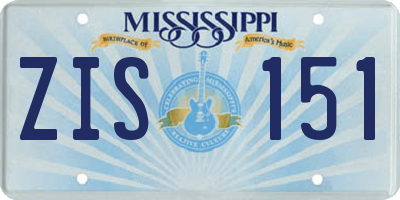 MS license plate ZIS151