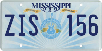 MS license plate ZIS156