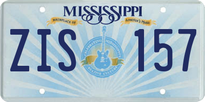 MS license plate ZIS157