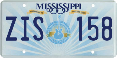 MS license plate ZIS158
