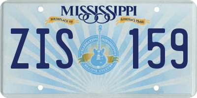 MS license plate ZIS159