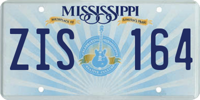 MS license plate ZIS164