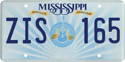 MS license plate ZIS165