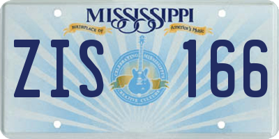 MS license plate ZIS166