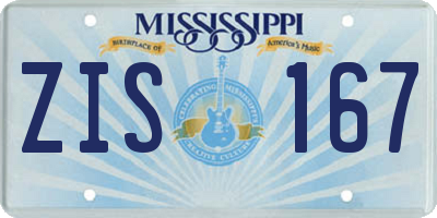 MS license plate ZIS167