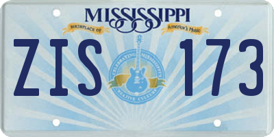 MS license plate ZIS173