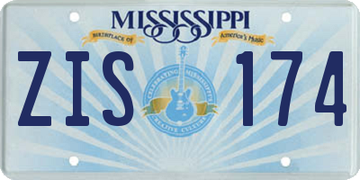 MS license plate ZIS174