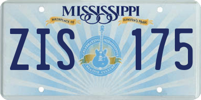 MS license plate ZIS175