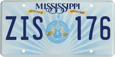 MS license plate ZIS176