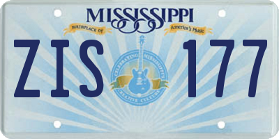 MS license plate ZIS177
