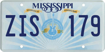 MS license plate ZIS179