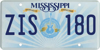 MS license plate ZIS180