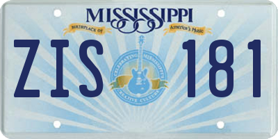 MS license plate ZIS181
