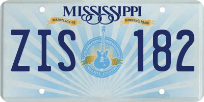 MS license plate ZIS182