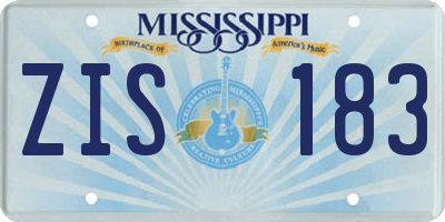 MS license plate ZIS183