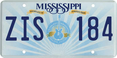 MS license plate ZIS184