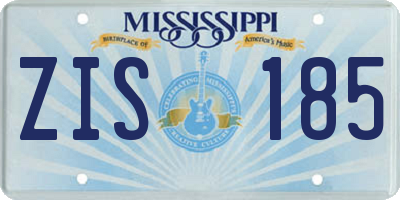 MS license plate ZIS185