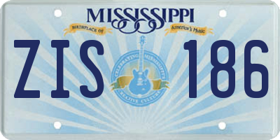 MS license plate ZIS186