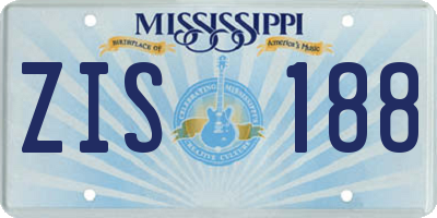 MS license plate ZIS188