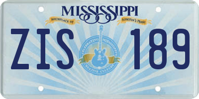 MS license plate ZIS189