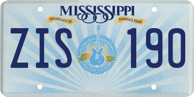 MS license plate ZIS190