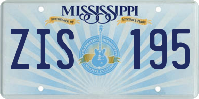 MS license plate ZIS195