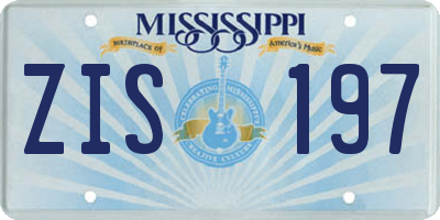 MS license plate ZIS197