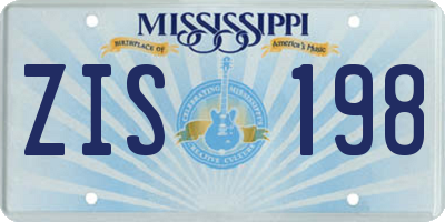 MS license plate ZIS198