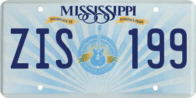 MS license plate ZIS199