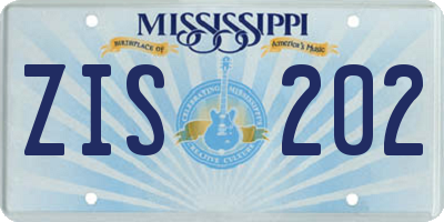 MS license plate ZIS202