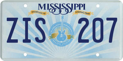 MS license plate ZIS207