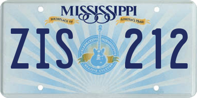 MS license plate ZIS212