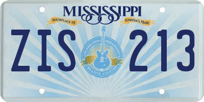 MS license plate ZIS213
